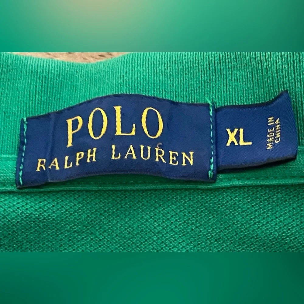 Polo Ralph Lauren Men’s Sz XL Kelly‎ Green Mesh Knit Big Pony Rugby Polo Shirt